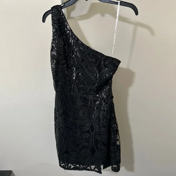 madina black sequin one shoulder bodycon mini dress French Vintage Dress Women Casual Puff Sleeve One Piece Dress Korean G |  GraceQueens